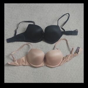 Victoria's Secret SET OF 2 very Sexy Balconette 34D Black & Nude